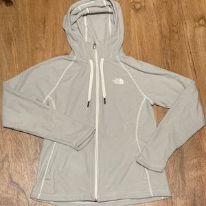 Like new- Super soft light beige North Face zip-up sweatshirt. Size: S